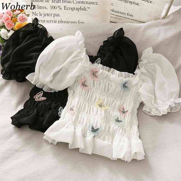 butterfly patch elegant chiffon blouse crop shirt short puff sleeve women cute pleated blusas mujer 210519, White
butterfly patch elegant chiffon blouse crop shirt short puff sleeve women cute pleated blusas mujer 210519, White