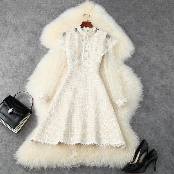 casual dresses 2021 autumn runway dress designers women clothes long sleeve mesh patchwork tweed woolen female vestidos, Black;gray
casual dresses 2021 autumn runway dress designers women clothes long sleeve mesh patchwork tweed woolen female vestidos, Black;gray