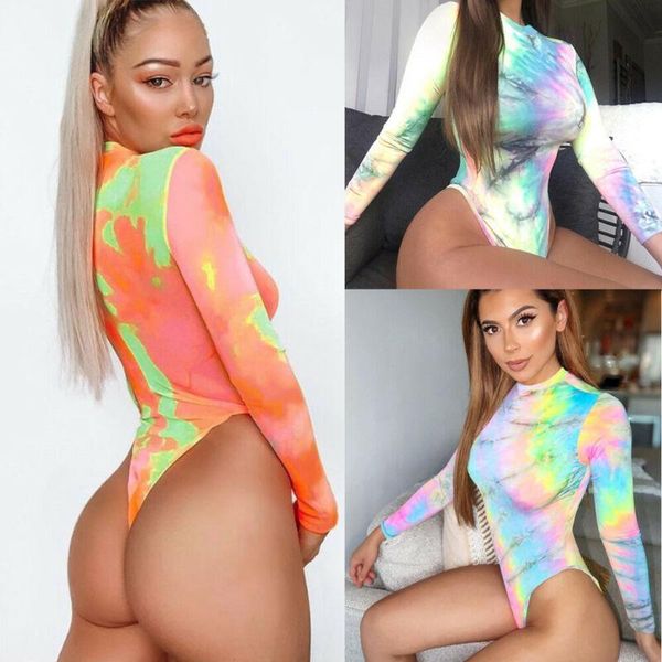 women's jumpsuits & rompers women long sleeve round neck bodysuit pull up slim fit ladies tie dye style fashion bodysuits clothing, Black;white
women's jumpsuits & rompers women long sleeve round neck bodysuit pull up slim fit ladies tie dye style fashion bodysuits clothing, Black;white
