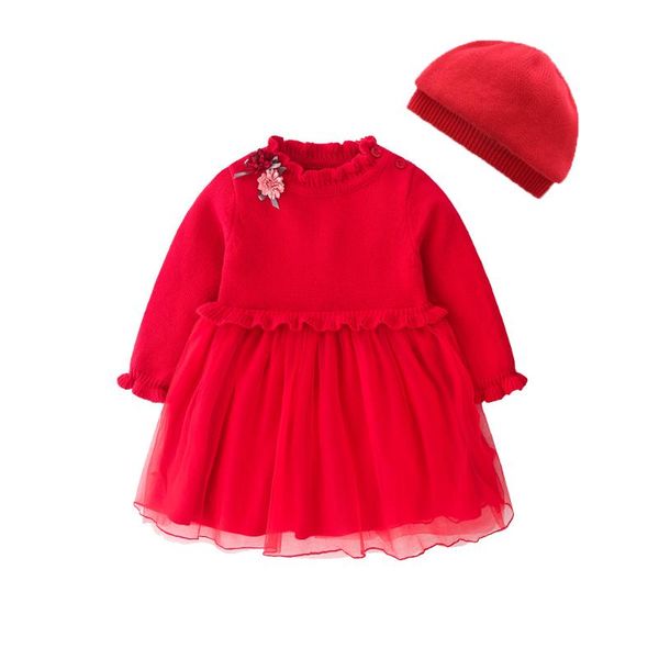 baby girl fall warm knitted dress with hat infant spring cotton ruffle sleeve sweater autumn kids flower knit clothes girl's dresses, Red;yellow
baby girl fall warm knitted dress with hat infant spring cotton ruffle sleeve sweater autumn kids flower knit clothes girl's dresses, Red;yellow