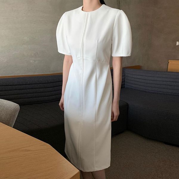 summer women office lady minimalist elegant o-neck pleated solid medium length short puff sleeve dress 16w1025 210510, Black;gray
summer women office lady minimalist elegant o-neck pleated solid medium length short puff sleeve dress 16w1025 210510, Black;gray