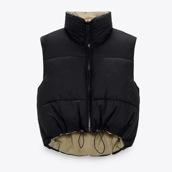 women's vests streetwear sleeveless jacket short style stand collar ladies double sided autumn winter female casual waistcoat, Black;white
women's vests streetwear sleeveless jacket short style stand collar ladies double sided autumn winter female casual waistcoat, Black;white