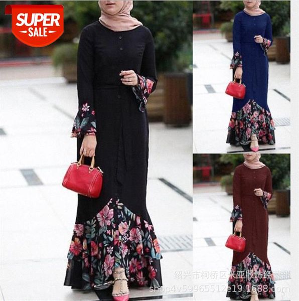 muslim women's printed dress european and american long skirt national costume loose long-sleeved stitching #v07f, Black
muslim women's printed dress european and american long skirt national costume loose long-sleeved stitching #v07f, Black