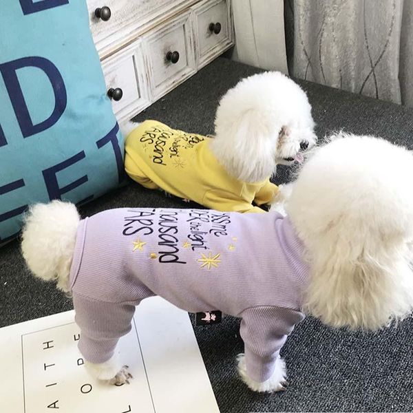 autumn and winter pet dog embroidery letters four-legged clothes cotton cute bichon teddy small apparel
autumn and winter pet dog embroidery letters four-legged clothes cotton cute bichon teddy small apparel