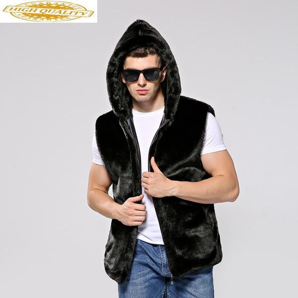 men's fur & faux vest men plus size sleeveless jacket clothing hooded vests for coat jackets casaco masculino kj319, Black
men's fur & faux vest men plus size sleeveless jacket clothing hooded vests for coat jackets casaco masculino kj319, Black