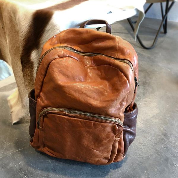 backpack handmade leather men's large-capacity backpacks retro vegetable tanned bag
backpack handmade leather men's large-capacity backpacks retro vegetable tanned bag