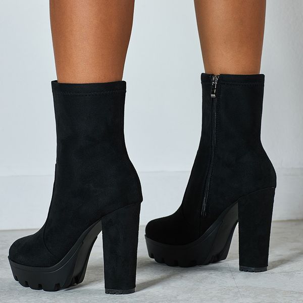 boots blwbyl women's ankle boots, autumn, beak round, platform, high heels, stylish, black suede, 6aiw
boots blwbyl women's ankle boots, autumn, beak round, platform, high heels, stylish, black suede, 6aiw