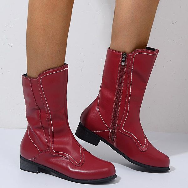 boots 2021 winter women's mid calf round head side zipper embroidered low heel women mujer square shoes, Black
boots 2021 winter women's mid calf round head side zipper embroidered low heel women mujer square shoes, Black