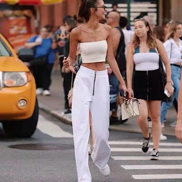 autumn dress pants zipper wide-legged straight type of tall waist slacks women clothing fashion casual women's & capris, Black;white
autumn dress pants zipper wide-legged straight type of tall waist slacks women clothing fashion casual women's & capris, Black;white