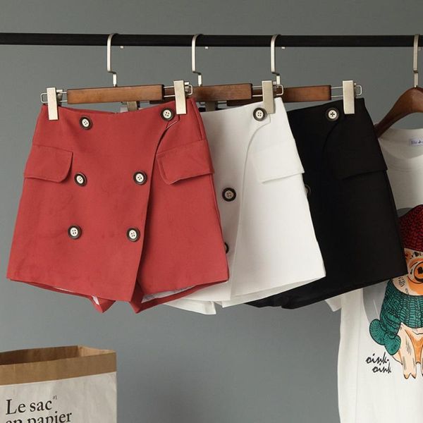 women's shorts skirt women basic culottes retro double-breasted high waist fashion anti-missing a word slim female, White;black
women's shorts skirt women basic culottes retro double-breasted high waist fashion anti-missing a word slim female, White;black
