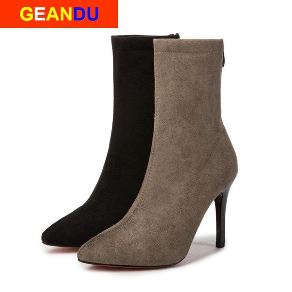 boots women sock pointed toe elastic high heel ankle pumps stiletto botas zapatos de mujer boats, Black
boots women sock pointed toe elastic high heel ankle pumps stiletto botas zapatos de mujer boats, Black