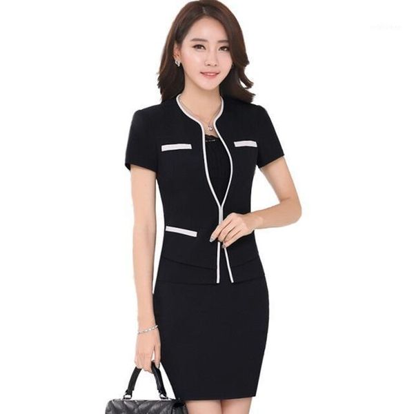 women's suits & blazers 2021 professional set women short sleeve suit skirt formal slim work wear fashion ladies office plus size blaze, White;black
women's suits & blazers 2021 professional set women short sleeve suit skirt formal slim work wear fashion ladies office plus size blaze, White;black