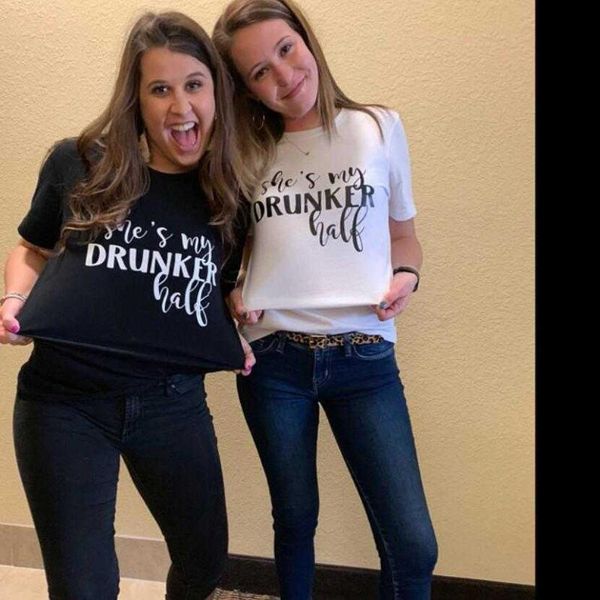 women's t-shirt she's my drunker half shirts for women funny bff drinking tshirts femme friend matching white tee
women's t-shirt she's my drunker half shirts for women funny bff drinking tshirts femme friend matching white tee