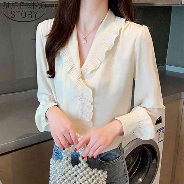 autumn fashion women chiffon blouses casual solid v-neck clothing office lady long sleeve beading 6286 50 210506, White
autumn fashion women chiffon blouses casual solid v-neck clothing office lady long sleeve beading 6286 50 210506, White