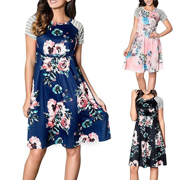 maternity printed round neck short sleeve loose breast-feeding dress care dresses, White
maternity printed round neck short sleeve loose breast-feeding dress care dresses, White