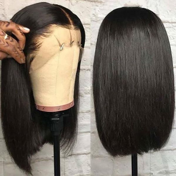 middle part short bob human hair lace frontal wigs with baby preplucked wig for black women summer1, Black;brown
middle part short bob human hair lace frontal wigs with baby preplucked wig for black women summer1, Black;brown