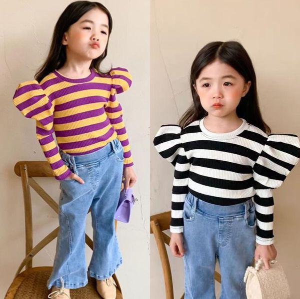 pullover 2-8y children's sweet knit sweater autumn style girls puff sleeve bottoming shirt clothing, Blue
pullover 2-8y children's sweet knit sweater autumn style girls puff sleeve bottoming shirt clothing, Blue