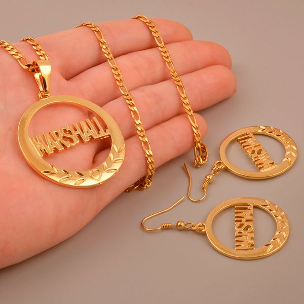 jewelry sets gold color big size marshall set pendant necklaces earrings for women ethnic gifts/can't change name #j0278, Black
jewelry sets gold color big size marshall set pendant necklaces earrings for women ethnic gifts/can't change name #j0278, Black