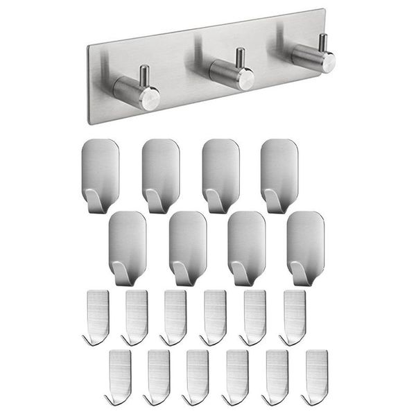 pcs hook:20 self adhesive stainless steel wall hooks & 1 seamless three hook sticky rails
pcs hook:20 self adhesive stainless steel wall hooks & 1 seamless three hook sticky rails
