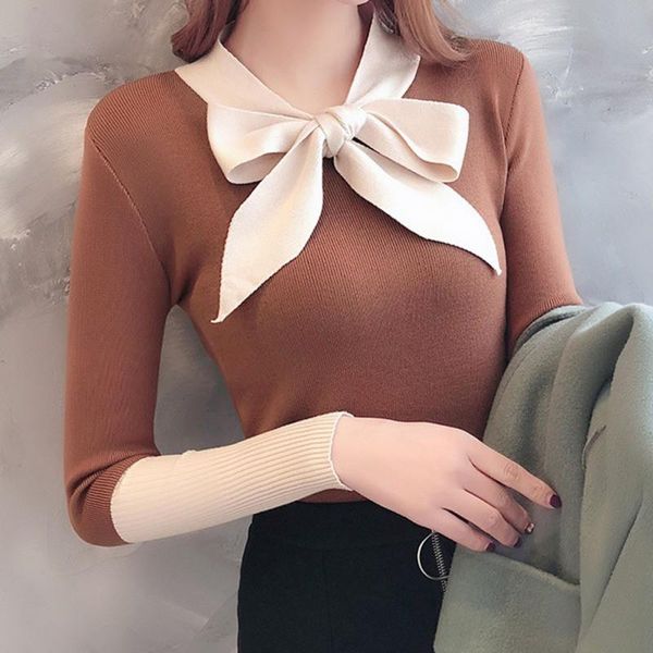 women's sweaters office lady sweater women sweet bow solid v-neck pullovers fashion patchwork knitted female for, White;black
women's sweaters office lady sweater women sweet bow solid v-neck pullovers fashion patchwork knitted female for, White;black