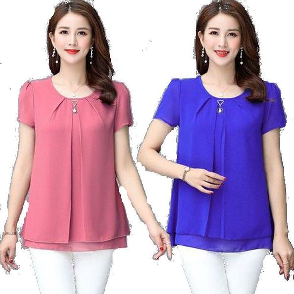 women's t-shirt short sleeve chiffon t shirt women tshirt 2021 summer middle age mother clothes plus size casual loose pullovers, White
women's t-shirt short sleeve chiffon t shirt women tshirt 2021 summer middle age mother clothes plus size casual loose pullovers, White