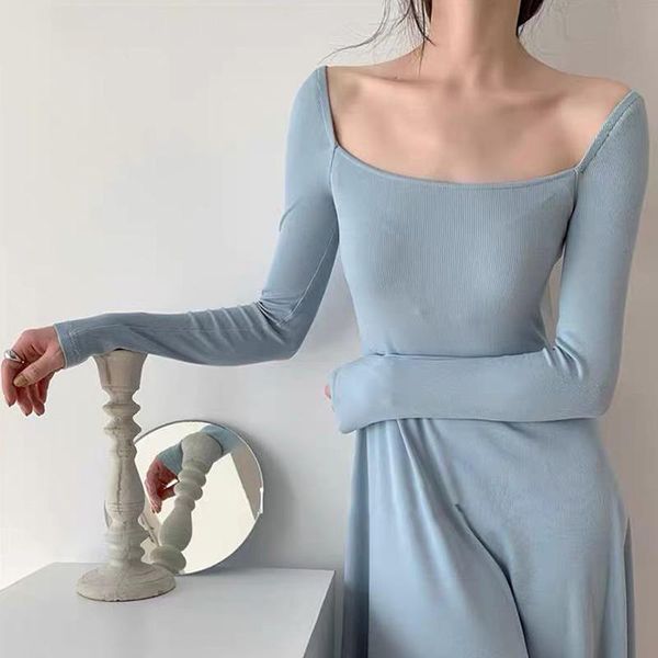 casual dresses autumn winter french style elegant long sleeve elastic sweater dress vintage knitted square collar slim a-line vestidos, Black;gray
casual dresses autumn winter french style elegant long sleeve elastic sweater dress vintage knitted square collar slim a-line vestidos, Black;gray