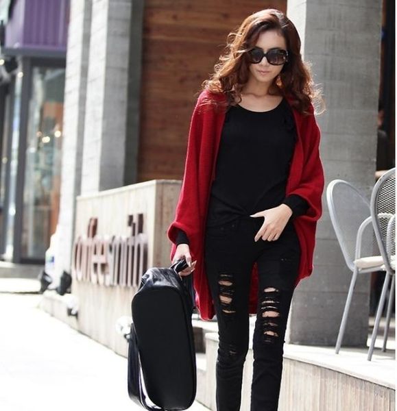 women's knits & tees autumn/spring loose bat sleeve sweater coat knit stylish clothes casual cardigans fashion cape, White
women's knits & tees autumn/spring loose bat sleeve sweater coat knit stylish clothes casual cardigans fashion cape, White