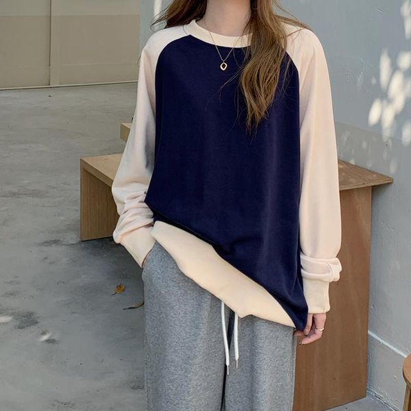 women's t-shirt lady patchwork preppy style women sweatshirts loose fashion 2021 casual all match streetwear gentle age reduction, White
women's t-shirt lady patchwork preppy style women sweatshirts loose fashion 2021 casual all match streetwear gentle age reduction, White
