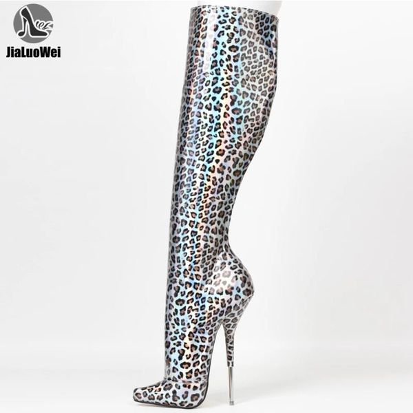 super high heel women leopard print metal thin heels pointed toe ladies fetish knee-high boots big size 36-46, Black
super high heel women leopard print metal thin heels pointed toe ladies fetish knee-high boots big size 36-46, Black