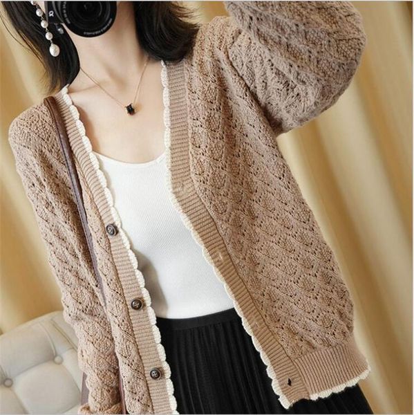 women's knits & tees .y.fantasy2021 chain link flowers hollow ins knitted cardigan autumn korean thin coat loosetop, White
women's knits & tees .y.fantasy2021 chain link flowers hollow ins knitted cardigan autumn korean thin coat loosetop, White