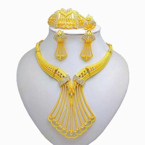 earrings & necklace kingdom ma nigeria dubai 24k gold jewelry set african bridal wedding gifts party for women bracelet ring sets, Silver
earrings & necklace kingdom ma nigeria dubai 24k gold jewelry set african bridal wedding gifts party for women bracelet ring sets, Silver