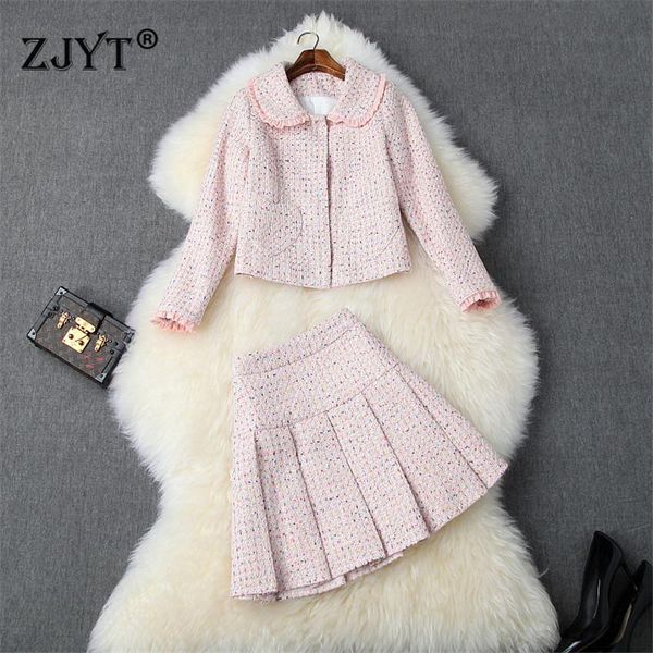 women's tracksuits 2021 fall winter two pieces skirts set women fashion designer sweet ruffle pink tweed woolen jacket and mini skirt s, Gray
women's tracksuits 2021 fall winter two pieces skirts set women fashion designer sweet ruffle pink tweed woolen jacket and mini skirt s, Gray