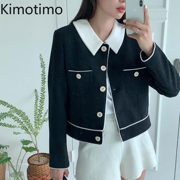 women's jackets kimotimo elegant coats women korean chic turn-down collar color contrast jacket autumn temperament pocket short cardiga, Black;brown
women's jackets kimotimo elegant coats women korean chic turn-down collar color contrast jacket autumn temperament pocket short cardiga, Black;brown