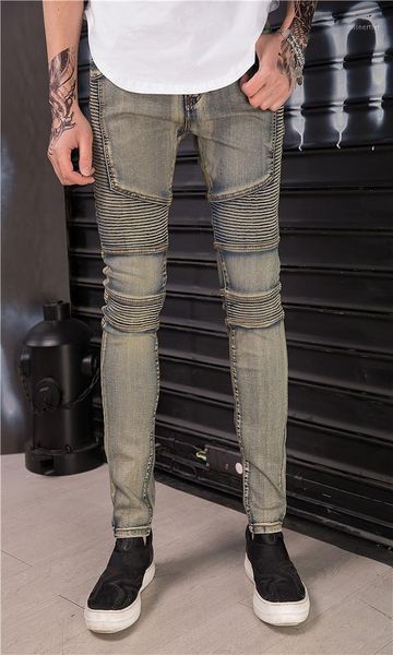 young men ruffle stitching locomotive jeans cultivate one's morality feet stretch men's, Blue
young men ruffle stitching locomotive jeans cultivate one's morality feet stretch men's, Blue