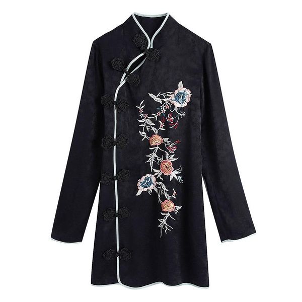 casual dresses elina fashion long sleeve embroidery women elegant chinese style dress jacquard slim mini ladies, Black;gray
casual dresses elina fashion long sleeve embroidery women elegant chinese style dress jacquard slim mini ladies, Black;gray