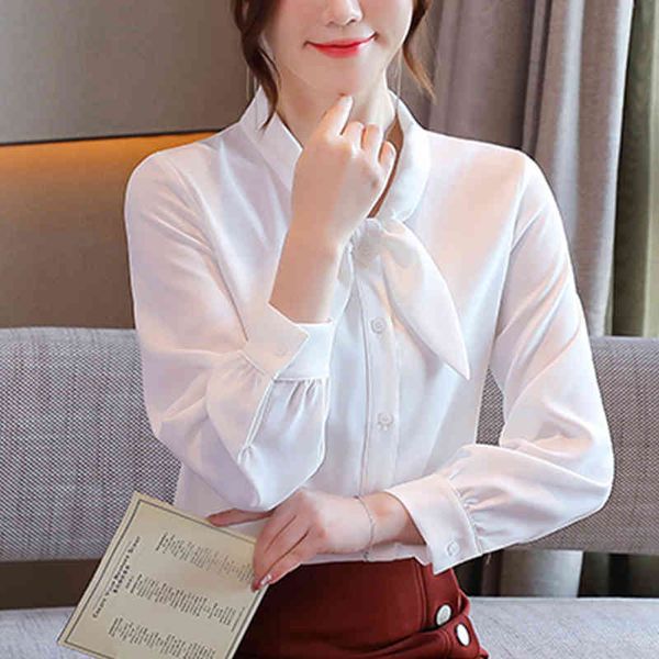 sweaters 2021 bow tie chiffon women blouses loose shirt work casual vintage blouse simple basic women's blusa korean, White;black
sweaters 2021 bow tie chiffon women blouses loose shirt work casual vintage blouse simple basic women's blusa korean, White;black