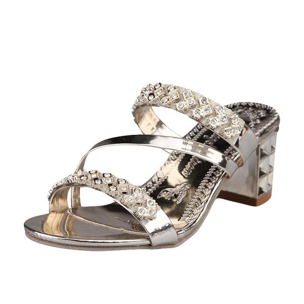women slippers fashion open toe shoes bohemia heels crystal high heel square platforms rhinestone outdoor shoe, Black
women slippers fashion open toe shoes bohemia heels crystal high heel square platforms rhinestone outdoor shoe, Black