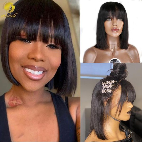 lace wigs short fringe bob wig for black women with bangs straight brazilian hair full machine can be permed & dye, Black;brown
lace wigs short fringe bob wig for black women with bangs straight brazilian hair full machine can be permed & dye, Black;brown
