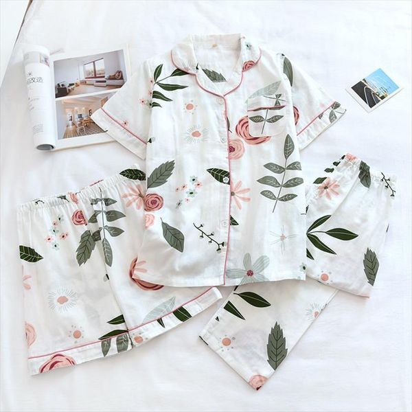3pcs suits summer 100% gauze women sleepwear cotton pajamas sets japanese sweet fresh shorts trousers, Black;red
3pcs suits summer 100% gauze women sleepwear cotton pajamas sets japanese sweet fresh shorts trousers, Black;red