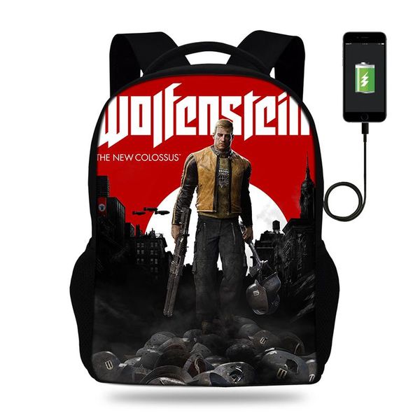 backpack wolfenstein game print men school student lapbackbags for ipad usb port travel daypacks mochila male
backpack wolfenstein game print men school student lapbackbags for ipad usb port travel daypacks mochila male
