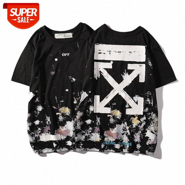 ow white men and women couples casual ink-splashing arrow round neck short-sleeved t-shirt #nq8j, White;black
ow white men and women couples casual ink-splashing arrow round neck short-sleeved t-shirt #nq8j, White;black