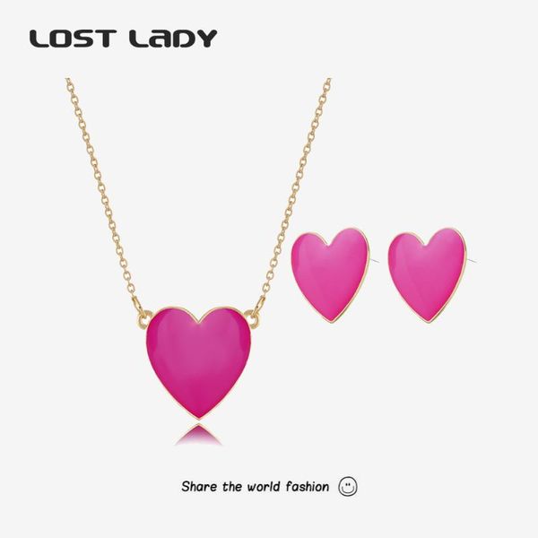earrings & necklace lost lady fashion multicolor enamel heart jewelry set for women alloy pendant stud wholesale party gifts, Silver
earrings & necklace lost lady fashion multicolor enamel heart jewelry set for women alloy pendant stud wholesale party gifts, Silver