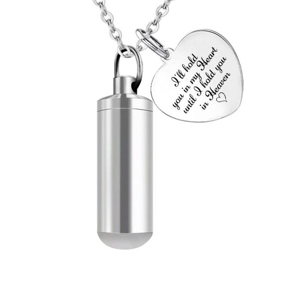 pendant necklaces i will hold you in my heart charm & cylinder urn necklace ashes keepsake memorial heaven cremation jewelry with fill kit, Silver
pendant necklaces i will hold you in my heart charm & cylinder urn necklace ashes keepsake memorial heaven cremation jewelry with fill kit, Silver