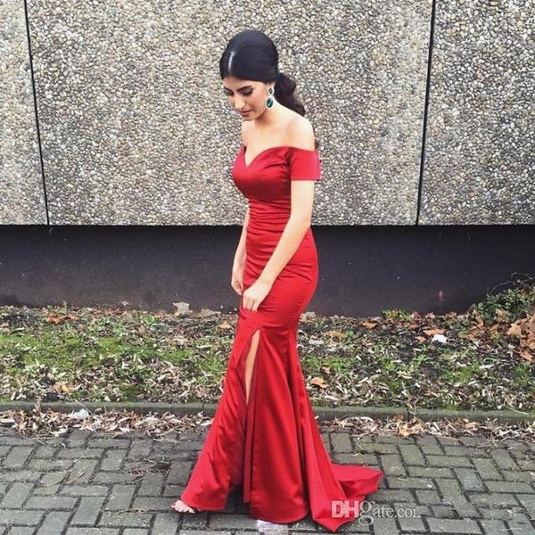 evening dresses red prom gowns off shoulders sweep train satin mermaid split es vestidos de fiesta, Black;red
evening dresses red prom gowns off shoulders sweep train satin mermaid split es vestidos de fiesta, Black;red