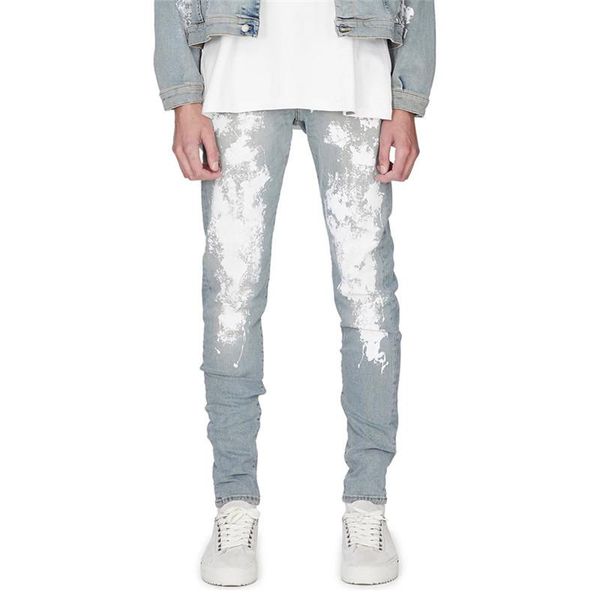 men's hi street printed jeans pants painted denim trousers fashion streetwear hip hop washed slim fit stretch, Blue
men's hi street printed jeans pants painted denim trousers fashion streetwear hip hop washed slim fit stretch, Blue