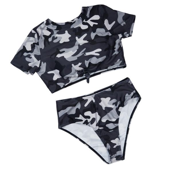 women's swimwear camouflage plus size high waist swimsuit two piece leg thong bikini bottom short sleeve push up female 2xl, White;black
women's swimwear camouflage plus size high waist swimsuit two piece leg thong bikini bottom short sleeve push up female 2xl, White;black