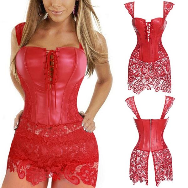 bustiers & corsets women's overbust corset lace up front punk faux leather bustier dress waist cincher lingerie with g-string plus size, Black;white
bustiers & corsets women's overbust corset lace up front punk faux leather bustier dress waist cincher lingerie with g-string plus size, Black;white