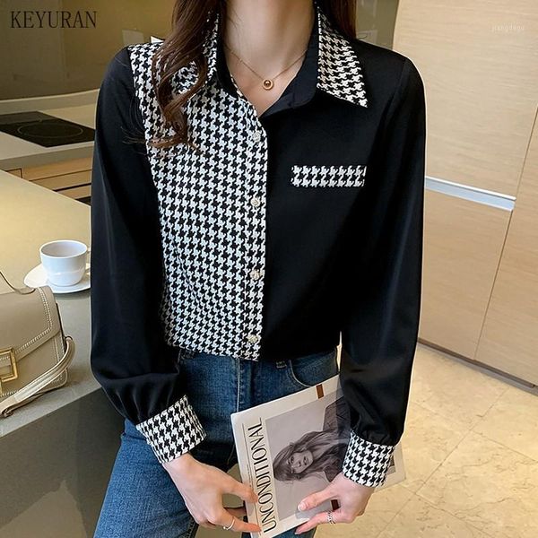 women's blouses & shirts 2021 black white plus size houndstooth blouse women office lady spliced patchwork korean fashion clothing lon
women's blouses & shirts 2021 black white plus size houndstooth blouse women office lady spliced patchwork korean fashion clothing lon