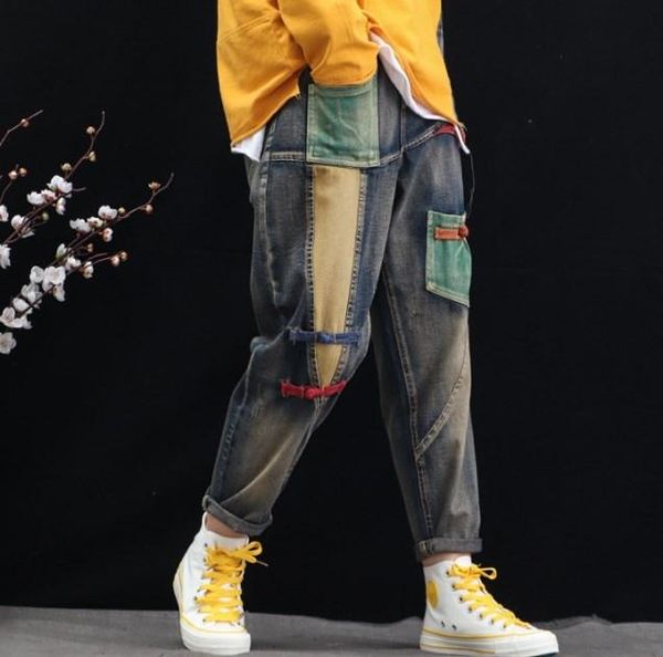 women's jeans 2021 autumn womens boyfriend loose harem denim pants female fall elastic waist vintage patches cotton mujer hip-hop, Blue
women's jeans 2021 autumn womens boyfriend loose harem denim pants female fall elastic waist vintage patches cotton mujer hip-hop, Blue
