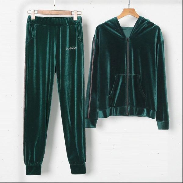 2 piece set long sleeve women tracksuits zipper hooded jacket pant suits fashion ladies casual velvet trackpants outfits, Gray
2 piece set long sleeve women tracksuits zipper hooded jacket pant suits fashion ladies casual velvet trackpants outfits, Gray